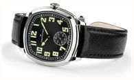 Hamilton American Classic Cushion Mechanical (34mm) Black Sunray Dial / Black Leather Strap Watch H36129730 - alternate view 2