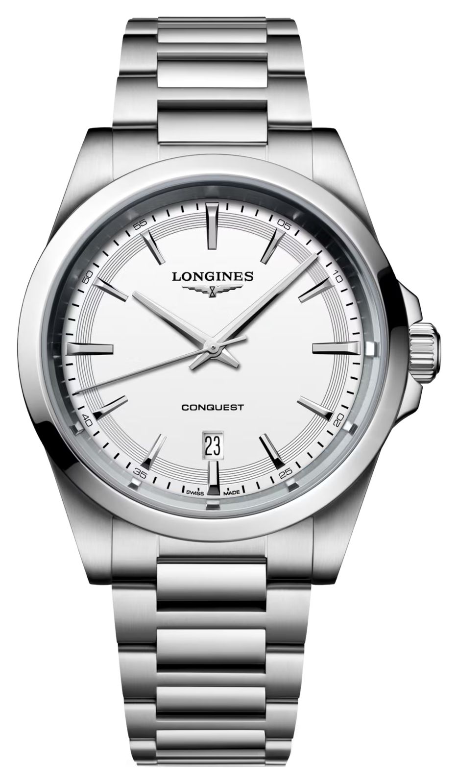 LONGINES L38604126 Conquest Quartz (41mm) White Sandblasted Watch