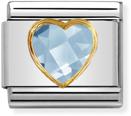 Nomination Classic Heart 18ct Gold & Steel Charm 030610/006