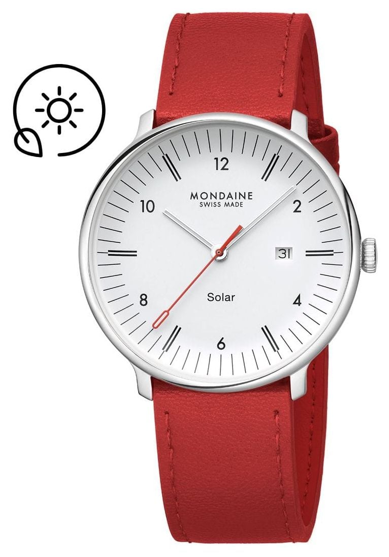Mondaine MLE.41910.LCV Doppio Solar (41mm) Matte White Dial Watch