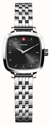Wenger Vintage Classic Quartz (27mm) Black Sunburst Dial / Stainless Steel Bracelet 01.1911.102