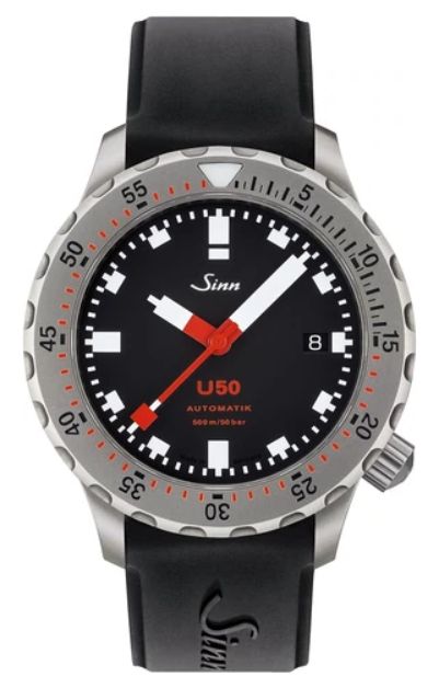 Sinn 1050.030 U50 TEGIMENT Black Silicone Strap Watch