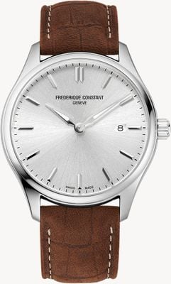 Frederique Constant Classics Quartz (40mm) Silver Dial / Brown Leather Strap FC-220SS5B6