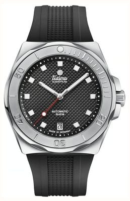 Tutima Glashütte M2 Seven Seas S Automatic (40mm) Matte-Black Décor Dial / Black FKM Rubber Strap 6156-21