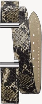 Herbelin Antarès Interchangeable Watch Strap - Double Wrap Snake Print Leather / Stainless Steel - Strap Only BRAC17048A91