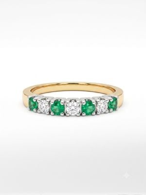 Perfection Diamond Perfection Diamond And Emerald Eternity Ring 9ct J91906