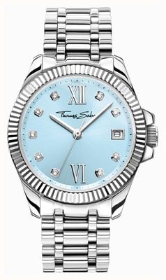 Thomas Sabo Divine Blue Quartz Crystal (33mm) Light Blue Dial / Stainless Steel Bracelet WA0405-201-209