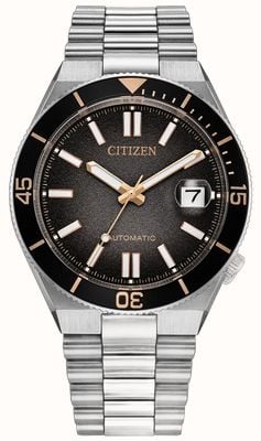 Citizen Tsuyosa Shore Timeslip Automatic Limited Edition (40mm) Black Sunray Dial / Stainless Steel Bracelet NJ0238-57E