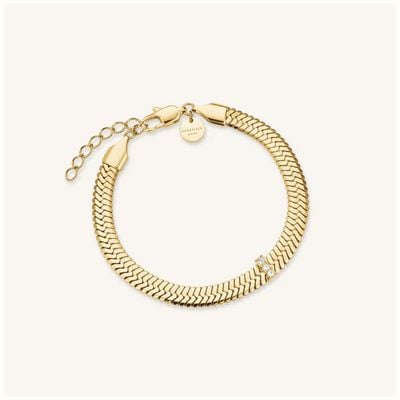Rosefield Jewellery Large Snake Gold Plated Bracelet With Crystals JBSCG-J1191