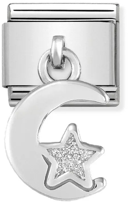 Nomination Classic Moon Sterling Silver & Steel Enamel Charm 331805/05