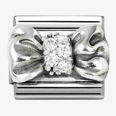 Nomination Classic Bow Oxidised Sterling Silver & Steel Charm 330323/11