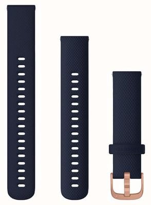 Garmin Quick Release Strap (18mm) Navy Silicone / Rose Gold Hardware - Strap Only 010-12924-33