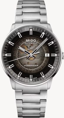 MIDO Commander Gradient Automatic (40mm) Transparent Smoky Dial / Stainless Steel Bracelet Watch M0214071141100