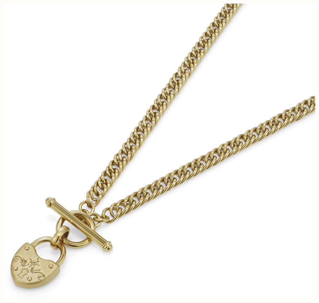 Olivia Burton Lock Heart Gold Plated Toggle Necklace 24100630 - alternate view 3