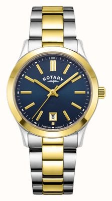 Rotary Contemporary Quartz (30mm) Blue Dial / Two-Tone Stainless Steel Bracelet LB05521/05