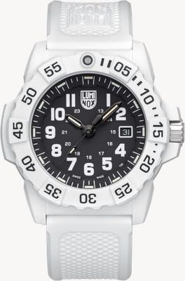 Luminox Navy Seal 3500 Series - Arctic Edition (45mm) Black Dial / White Rubber Strap XS.3507.WB