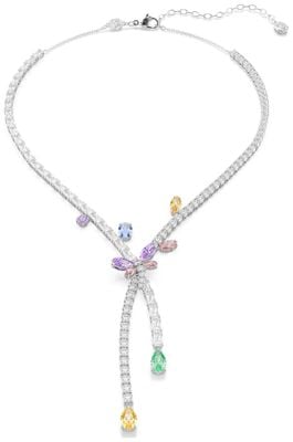 Swarovski x Ariana Grande Dragonfly Mixed-Cut Rhodium-Plated Necklace 5737424