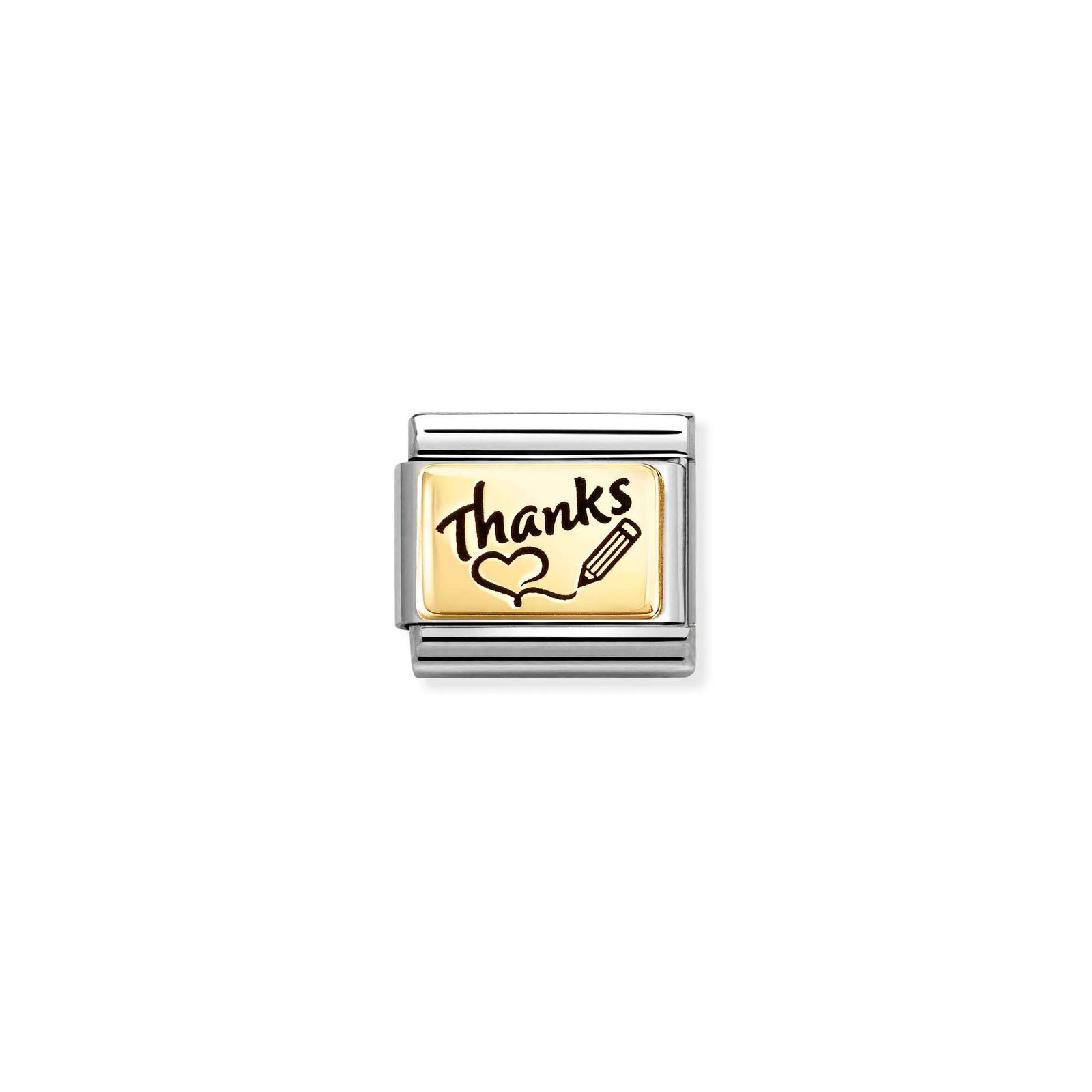 Nomination 030166/76 Classic Thanks Heart & Pencil 18ct Gold Jewellery