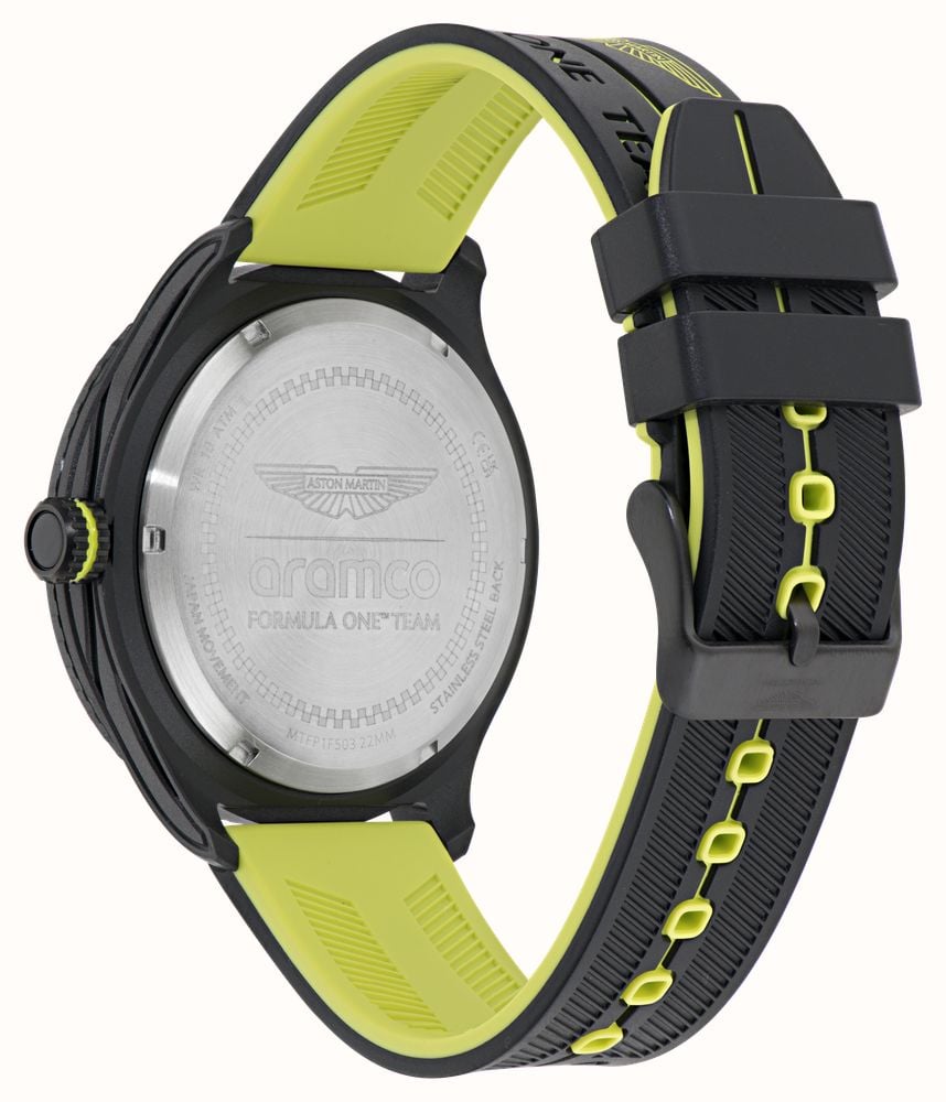 Aston Martin Aramco Formula One™ Team PIT W Quartz Multifunction (46mm) Podium Green Dial / Black Silicone Strap MTFP1F503 - alternate view 4