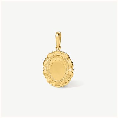 D.LOUISE Gold Tone Vintage Disc Pendant CH-57