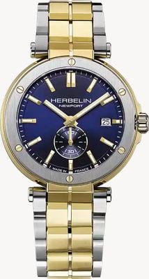 Herbelin Newport Quartz Small-Seconds (40.5mm) Blue Dial / Two-Tone Stainless Steel Bracelet 18389BT1N35