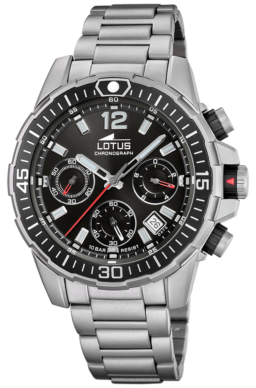 Lotus L18977/4 Sport Chronograph (45.6mm) Black Sunray Dial Watch