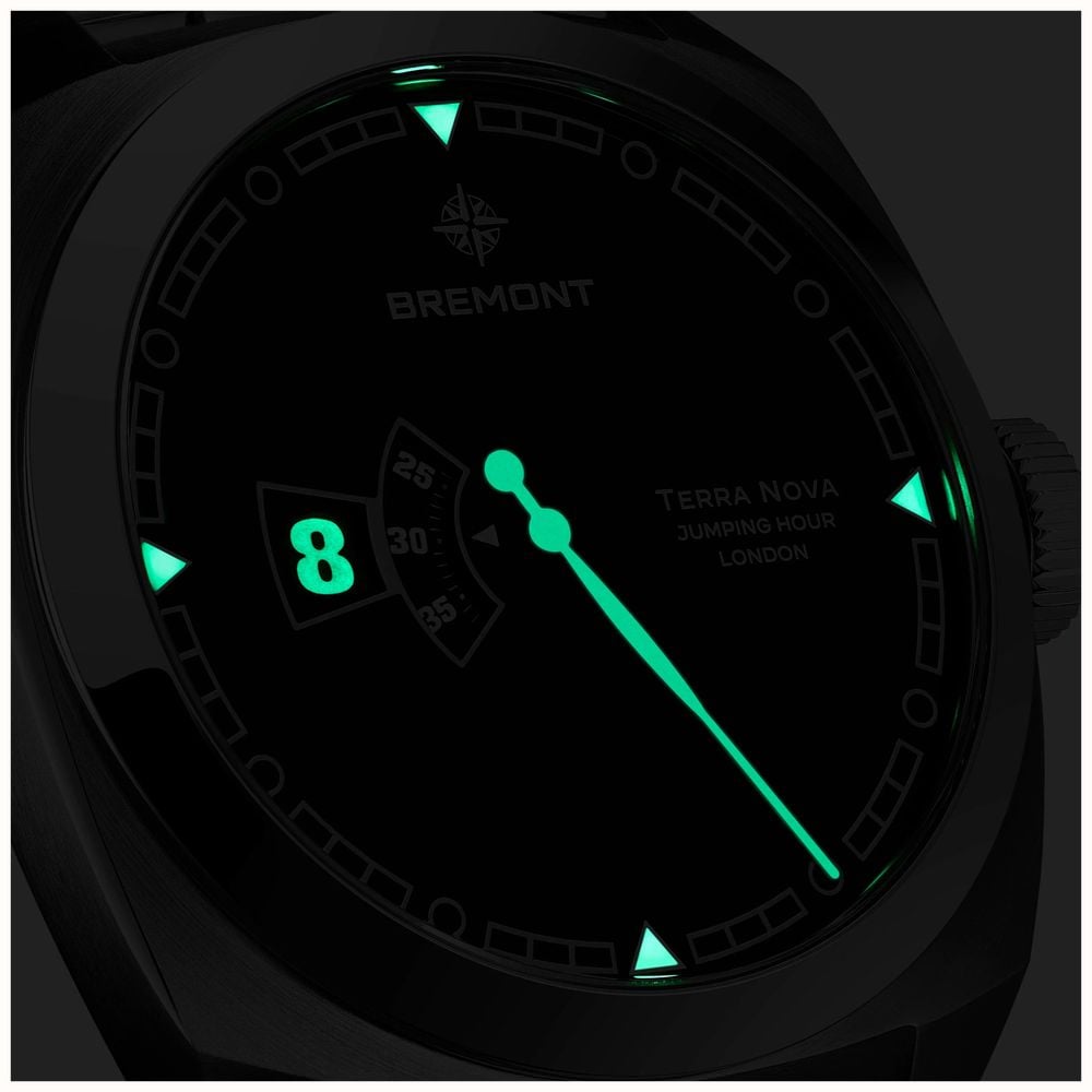 Bremont Terra Nova Jumping Hour Automatic (40.5mm) Black Lacquered Dial / Stainless Steel Bracelet TN40-JH-SS-BK-B - alternate view 5