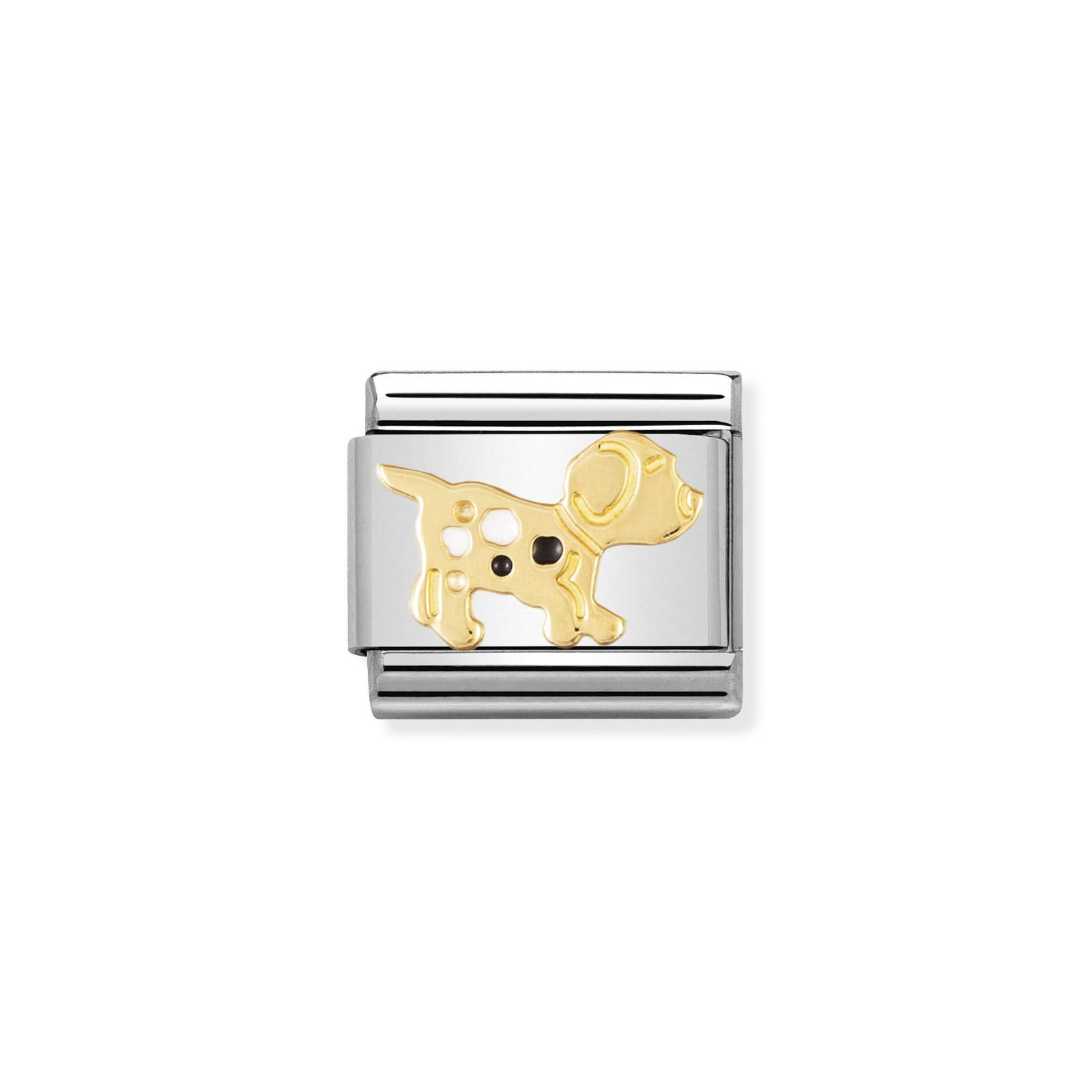 Nomination 030212/36 Classic Dog 18ct Gold & Steel Enamel Jewellery