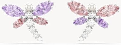 Swarovski x Ariana Grande Dragonfly Mixed-Cut Rhodium-Plated Stud Earrings 5737371
