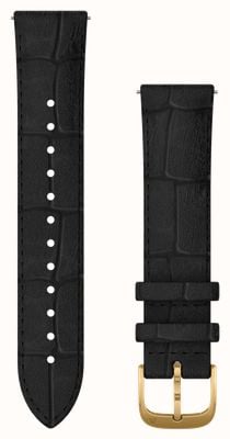 Garmin Quick Release Strap (20mm) Black Embossed Leather / 24K Gold PVD Hardware - Strap Only 010-12924-22