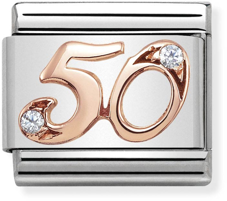 Nomination Classic 50 9ct Rose Gold & Steel Charm 430315/50