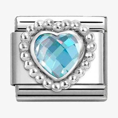 Nomination Classic Dotted Heart Sterling Silver & Steel Charm 330606/006