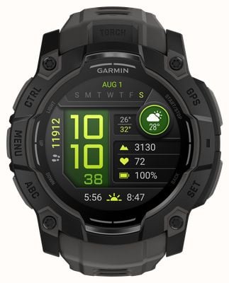 Garmin Instinct 3 AMOLED Outdoor GPS Smartwatch (50mm) Black with Charcoal Band 010-03020-00