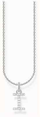 Thomas Sabo Letter 'I' Initial White Zirconia Sterling Silver Pendant Necklace 45cm KE2248-051-14-L45V