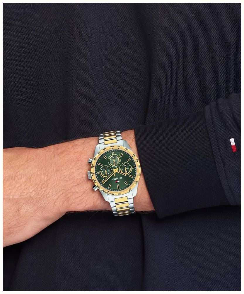 Tommy Hilfiger Hampton Green Dial Two Tone Bracelet Watch 1792279 - alternate view 4