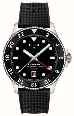 Tissot Seastar 1000 Quartz GMT (40mm) Black Dial / Black Rubber Strap T1208521705100