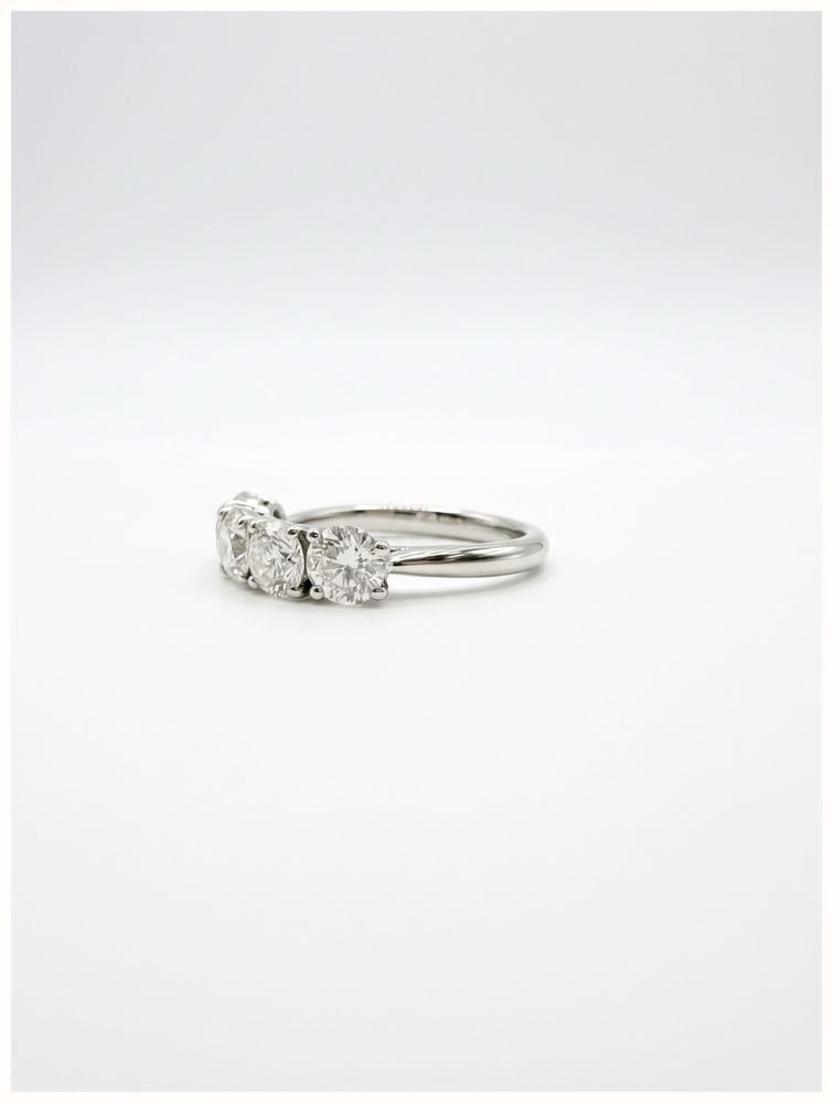 2ct Round Brilliant Natural Diamond Platinum Five Stone Ring RWP4415 - alternate view 2