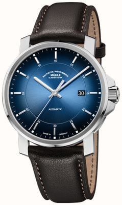 Mühle Glashütte 29er Casual Automatic (42.4mm) Coastal Blue Dial / Brown Leather & Brown Suede Straps M1-25-72-2-300-VLB