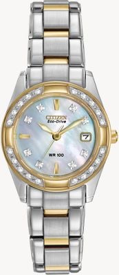 Citizen Women's Regent 28 Diamond Stainless Steel & Gold IP Watch EW1824-57D