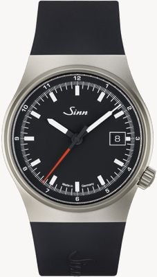 Sinn 544 RS Automatic (38.5mm) Matte Black Dial / Black Silicone Strap Watch 544.011 SILICONE