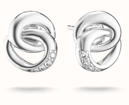 Thomas Sabo Together Sterling Silver Cubic Zirconia Intertwined Stud Earrings H2352-051-14