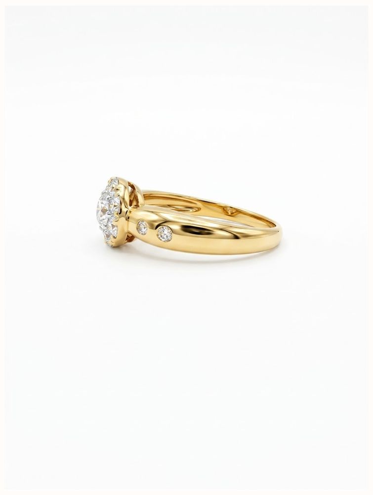 James Moore & Co Pre-Owned 18ct Yellow Gold 0.50ct Diamond Cluster Ring With Diamond J51392 - alternate view 2