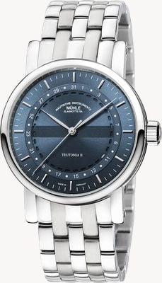 Mühle Glashütte Teutonia II Ring-Date Automatic (41mm) Grey-Blue Dial / Stainless Steel Bracelet M1-33-52-MB