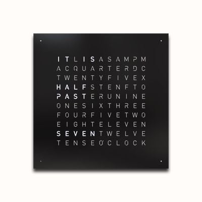 QLOCKTWO EARTH 45 STEEL SERIES BLACK PEPPER (English) - RAL 9005 Black QT4ENBLPC-UK BLACK