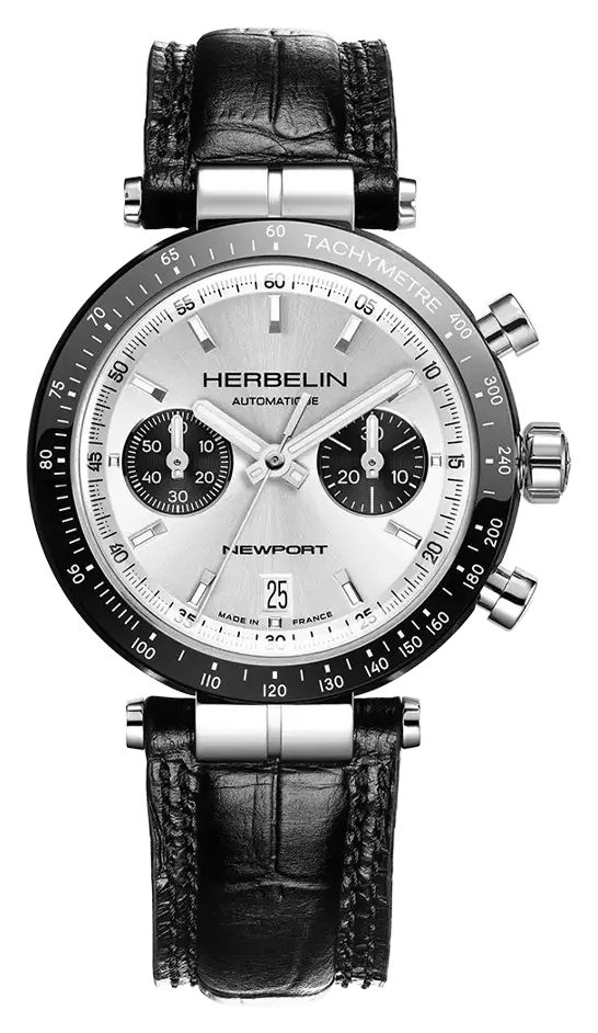 Herbelin 256ACN42 Newport HÃ©ritage (42mm) Silver Bicompax Watch
