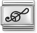 Nomination Classic Treble Clef Oxidised Sterling Silver & Steel Charm 330109/04