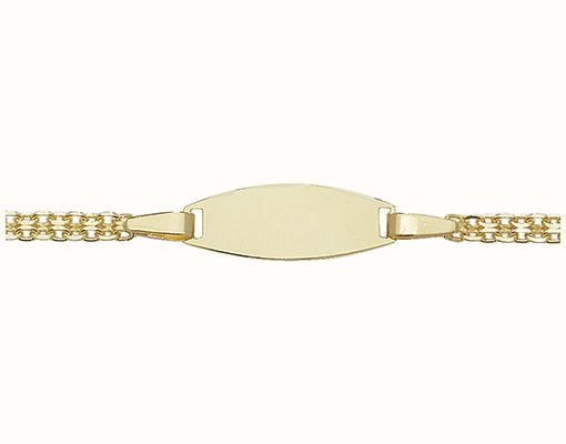 James Moore TH Babies' 9ct Yellow Gold 5+1 Inches ID Bracelet BR058