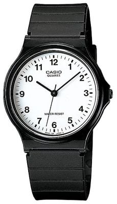 Casio Classic Analogue Quartz (34.9mm) White Dial / Black Resin Band MQ-24-7BLL