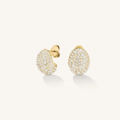 Rosefield Jewellery Mini Pavé Gold White Stone Studs JEMPG-J1223