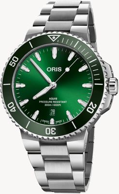 ORIS Aquis Date Automatic (43.5mm) Green Dial / Stainless Steel Bracelet 01 733 7789 4157-07 8 23 04PEB